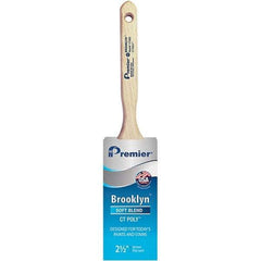 Premier Paint Roller - 2-1/2" Tapered Polyester Sash Brush - 2-15/16" Bristle Length, 7-1/2" Wood Sash Handle - Apex Tool & Supply