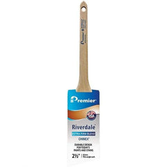 Premier Paint Roller - 2-1/2" Tapered Nylon Trim Brush - 2-11/16" Bristle Length, 8" Wood Sash Handle - Apex Tool & Supply