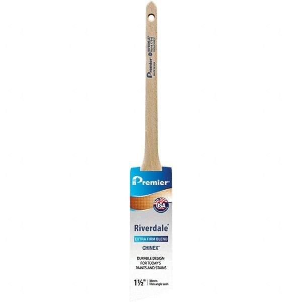 Premier Paint Roller - 1-1/2" Tapered Nylon Trim Brush - 2-3/16" Bristle Length, 7" Wood Sash Handle - Apex Tool & Supply