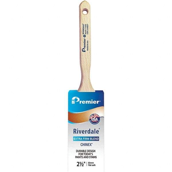 Premier Paint Roller - 2-1/2" Tapered Nylon Sash Brush - 2-15/16" Bristle Length, 7-1/2" Wood Sash Handle - Apex Tool & Supply