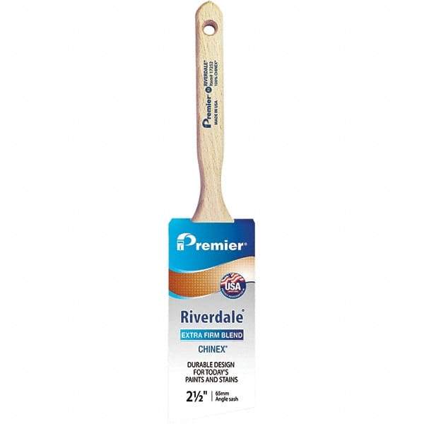 Premier Paint Roller - 2-1/2" Tapered Nylon Angular Brush - 2-15/16" Bristle Length, 7-1/2" Wood Sash Handle - Apex Tool & Supply