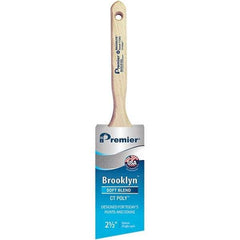 Premier Paint Roller - 2-1/2" Tapered Polyester Angular Brush - 2-15/16" Bristle Length, 7-1/2" Wood Sash Handle - Apex Tool & Supply