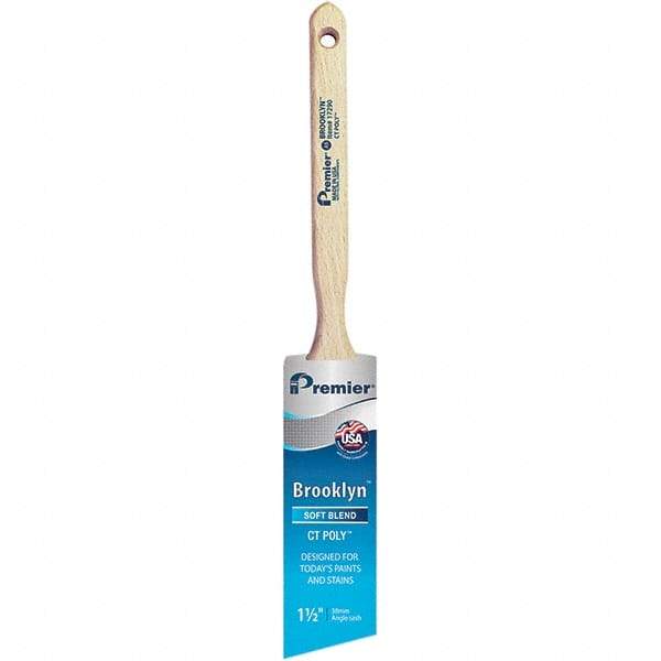 Premier Paint Roller - 1-1/2" Tapered Polyester Angular Brush - 2-3/16" Bristle Length, 7" Wood Sash Handle - Apex Tool & Supply