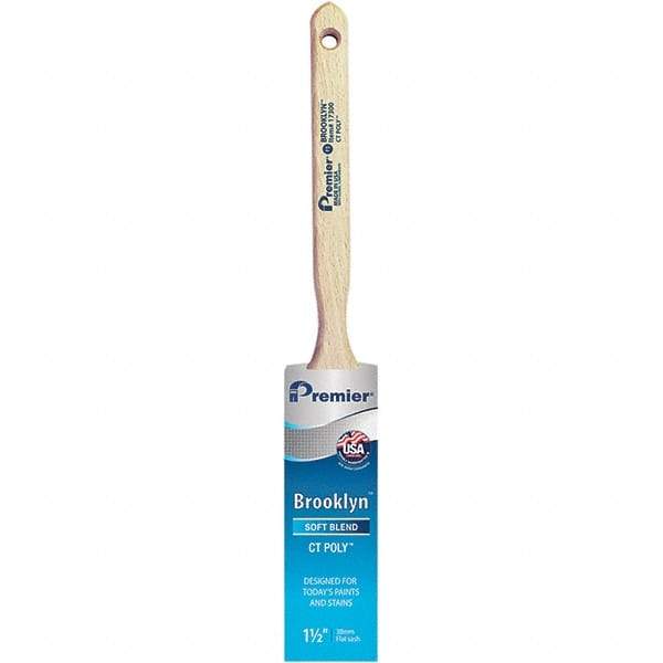 Premier Paint Roller - 1-1/2" Tapered Polyester Sash Brush - 2-7/16" Bristle Length, 7" Wood Sash Handle - Apex Tool & Supply