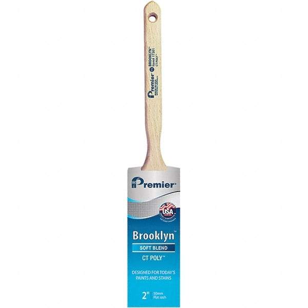Premier Paint Roller - 2" Tapered Polyester Sash Brush - 2-11/16" Bristle Length, 7" Wood Sash Handle - Apex Tool & Supply