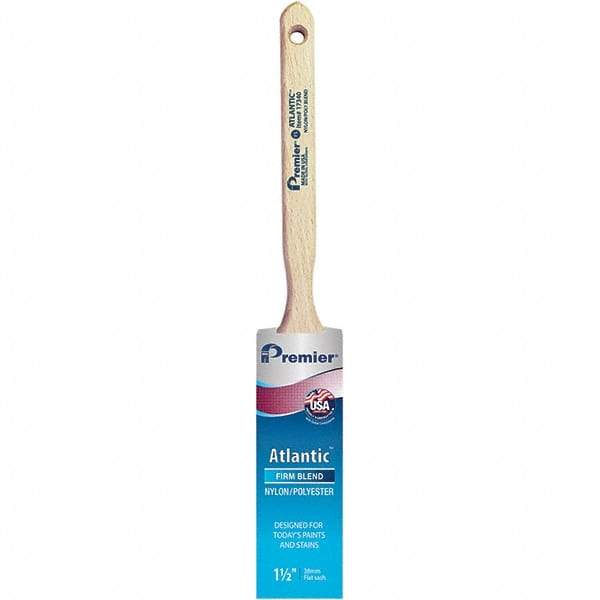 Premier Paint Roller - 1-1/2" Tapered Nylon/Polyester Sash Brush - 2-7/16" Bristle Length, 7" Wood Sash Handle - Apex Tool & Supply