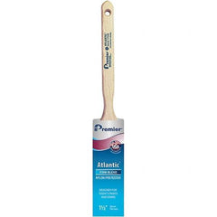 Premier Paint Roller - 1-1/2" Tapered Nylon/Polyester Sash Brush - 2-7/16" Bristle Length, 7" Wood Sash Handle - Apex Tool & Supply