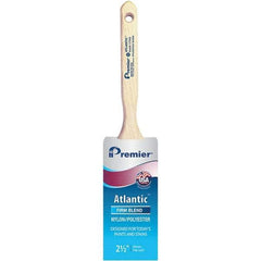 Premier Paint Roller - 2-1/2" Tapered Nylon/Polyester Sash Brush - 2-15/16" Bristle Length, 7-1/2" Wood Sash Handle - Apex Tool & Supply