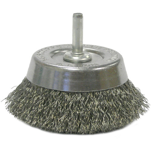 2 3/4″ Crimped Wire Utility Cup Brush .0118″ 1/4″ Stem - Apex Tool & Supply