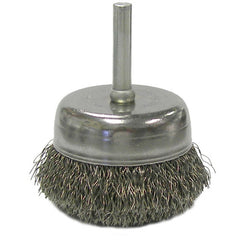 2″ Crimped Wire Utility Cup Brush, .0118″ Steel Fill, 1/4″ Stem - Apex Tool & Supply