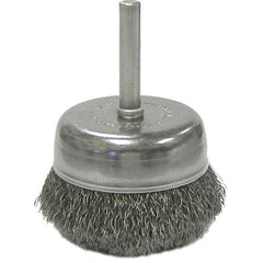 2″ Crimped Wire Utility Cup Brush, .008″ Steel Fill, 1/4″ Stem - Apex Tool & Supply