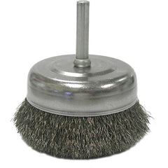 2-1/2″ Crimped Wire Utility Cup Brush, .008″ Steel Fill, 1/4″ Stem - Apex Tool & Supply