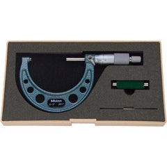Mitutoyo - Mechanical Outside Micrometers Minimum Measurement (Decimal Inch): 2.0000 Maximum Measurement (Decimal Inch): 3.0000 - Apex Tool & Supply