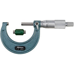 Mitutoyo - Mechanical Outside Micrometers Minimum Measurement (Decimal Inch): 1.0000 Maximum Measurement (Decimal Inch): 2.0000 - Apex Tool & Supply