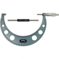 Mitutoyo - Mechanical Outside Micrometers Minimum Measurement (Decimal Inch): 6 Maximum Measurement (Decimal Inch): 7 - Apex Tool & Supply