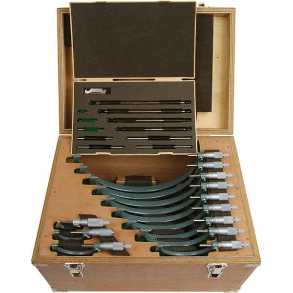 Mitutoyo - Mechanical Outside Micrometer Sets Minimum Measurement (Inch): 0 Maximum Measurement (Inch): 12.0000 - Apex Tool & Supply
