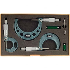 Mitutoyo - Mechanical Outside Micrometer Sets Minimum Measurement (Inch): 0 Maximum Measurement (Inch): 3 - Apex Tool & Supply