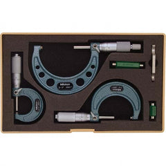 Mitutoyo - Mechanical Outside Micrometer Sets Minimum Measurement (Inch): 0 Maximum Measurement (Inch): 3 - Apex Tool & Supply