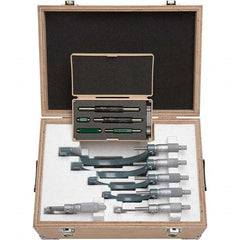 Mitutoyo - Mechanical Outside Micrometer Sets Minimum Measurement (Inch): 0 Maximum Measurement (Inch): 6.0000 - Apex Tool & Supply