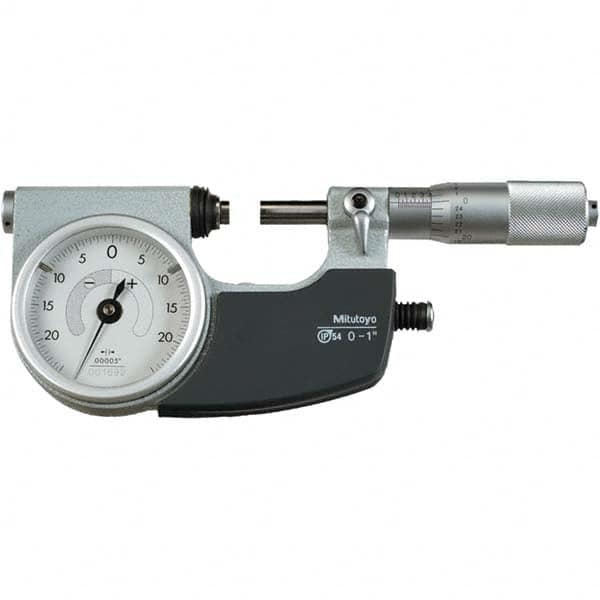 Mitutoyo - Mechanical Indicating Micrometers Minimum Measurement (Decimal Inch): 0 Maximum Measurement (Decimal Inch): 1 - Apex Tool & Supply