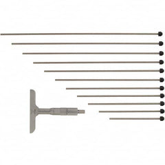 Mitutoyo - Mechanical Depth Micrometers Minimum Measurement (Decimal Inch): 0 Maximum Measurement (Decimal Inch): 12 - Apex Tool & Supply