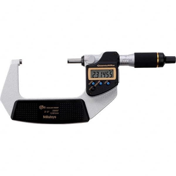 Mitutoyo - Electronic Outside Micrometers Type: Quantumike Minimum Measurement (Decimal Inch): 2.0000 - Apex Tool & Supply