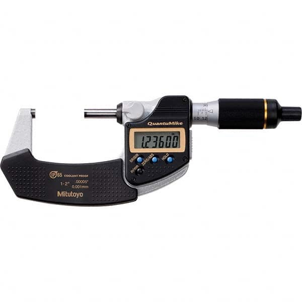 Mitutoyo - Electronic Outside Micrometers Type: Quantumike Minimum Measurement (Decimal Inch): 1.0000 - Apex Tool & Supply