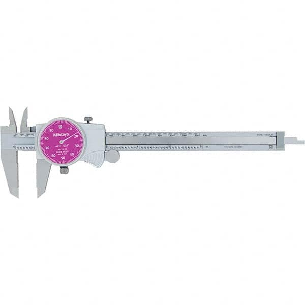Mitutoyo - Dial Calipers Maximum Measurement (Inch): 6 Dial Graduation (Decimal Inch): 0.001 - Apex Tool & Supply