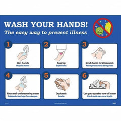 NMC - "Wash Your Hands! - The Easy Way to Prevent Illness", 24" Wide x 18" High, Paper Safety Sign - Apex Tool & Supply