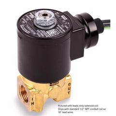 Parker - Solenoid Valves; Valve Type: 2-Way, 2 Position ; Port Size: 1/4 ; Maximum Working Pressure (psi): 165.000 ; Valve Unactuated State: Normally Closed ; Body Material: Brass ; Seal Material: NBR - Exact Industrial Supply