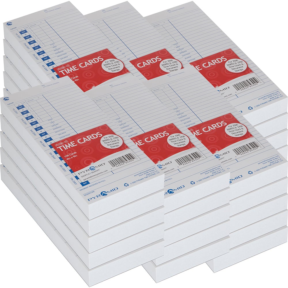 Pyramid - Time Cards & Time Clock Accessories For Use With: Pyramid Time Systems Time Clock models 3500, 3500SS, 3600SS, 3700 Height (Inch): 4-39/64 - Apex Tool & Supply