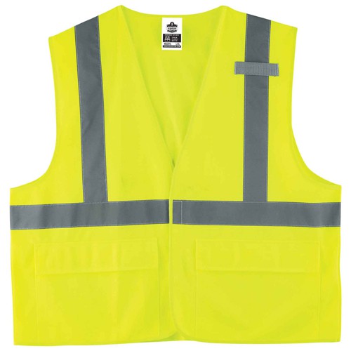 8225HL 2/3 XL Lime Standard Solid Vest Type R Class 2 - Apex Tool & Supply