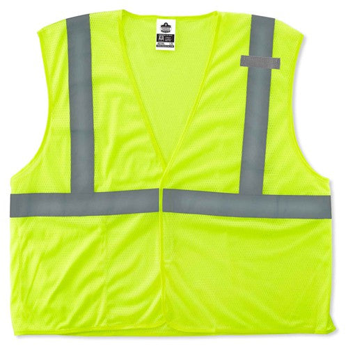 8210HL Econo Vest Lime L/ XL Hook & Loop Glowear - Apex Tool & Supply