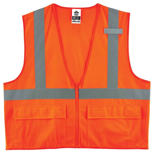 8225Z L/ XL Orange Standard Solid Vest Type R Class 2 - Apex Tool & Supply