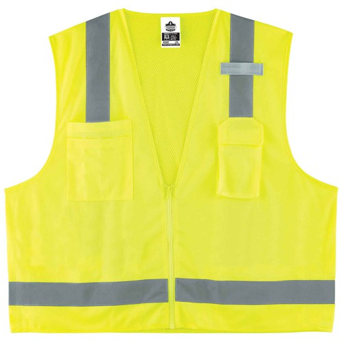 8249Z XS Lime Econ Surveyors Vest Type R Class 2 - Apex Tool & Supply