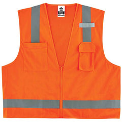 8249Z 2/3 XL Orange Econ Surveyors Vest Type R Class 2 - Apex Tool & Supply