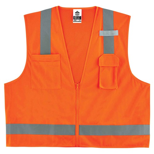 8249Z 4/5 XL Orange Econ Surveyors Vest Type R Class 2 - Apex Tool & Supply
