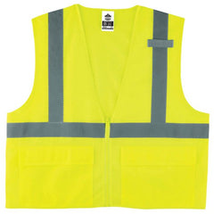 8220Z Standard Vest Lime 2X3X Zipper Glowear - Apex Tool & Supply