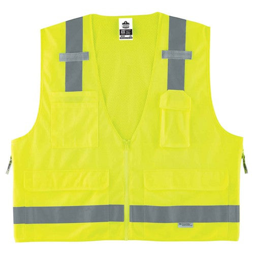 8250Z 4/5 XL Lime Surveyors Vest Type R Class 2 - Apex Tool & Supply