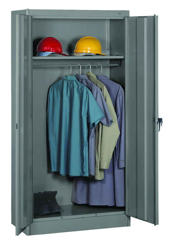 36"W x 18"D x 72"H Knocked-Down Wardrobe Storage Cabinet W/Coat Road and 1 Shelf - Apex Tool & Supply