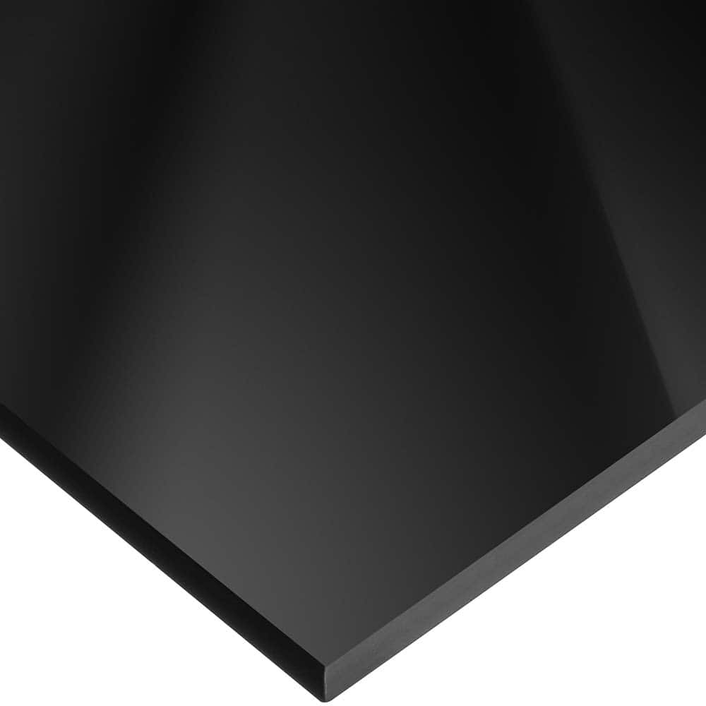 USA Sealing - Plastic Bars; Material: Cast Acrylic ; Shape: Rectangular ; Height (Inch): 3/16 ; Width (Inch): 1 ; Length (Feet): 1.000 ; Color: Black - Exact Industrial Supply