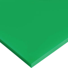 USA Sealing - Plastic Sheets; Material: Cast Acrylic ; Thickness (Inch): 1/4 ; Length (Feet): 8 ; Tensile Strength (psi): 10000 ; Color: Green ; Material Grade: Standard - Exact Industrial Supply