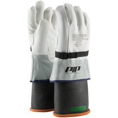 ‎148-7000/9 Leather Gloves - Leather Protector - Grain Goatskin - Class 3-4 - 13 In. Gauntlet Cuff - Exact Industrial Supply