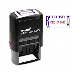 Trodat - Pre-inked Custom Stamps Type: Custom Stamp - Two Color Dater Message: Received - Apex Tool & Supply