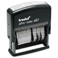Trodat - Pre-inked Custom Stamps Type: Custom Stamp - 12 Message Dater Message: Date/Answered/Received/Entered/Backordered/Cancelled/Charged/PAID/Checked/Shipped/Billed/Delivered/Faxed - Apex Tool & Supply