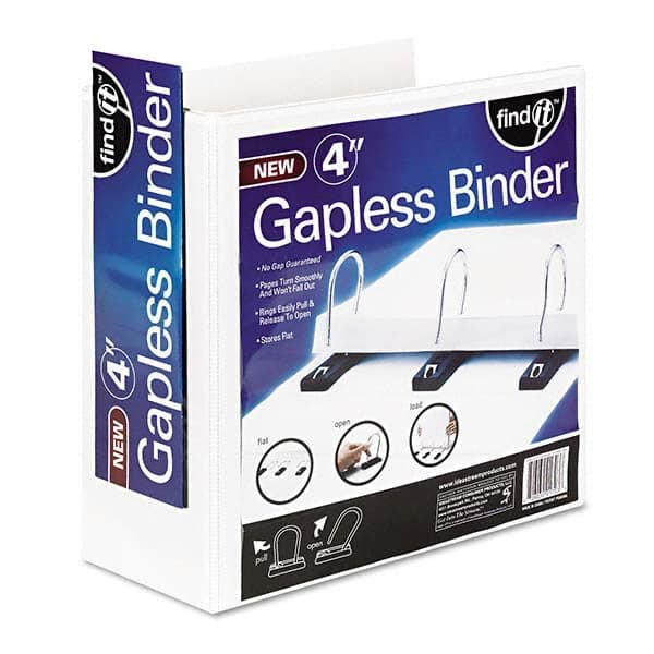 Find-It - Ring Binders Binder Type: View Capacity: 4" - Apex Tool & Supply