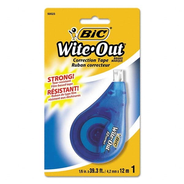Bic - Correction Fluid & Tape Type: Correction Tape Non-Refillable Tape Size: 1/6 x 472" - Apex Tool & Supply