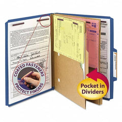 SMEAD - File Folders, Expansion Folders & Hanging Files Folder/File Type: Classification Folders with Tob Tab Fastener Color: Blue - Apex Tool & Supply