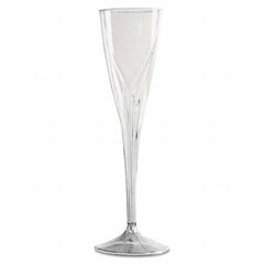 WNA - Classicware One-Piece Champagne Flutes, 5 oz, Clear, Plastic, 10/Pack - Apex Tool & Supply