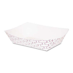 Boardwalk - Paper Food Baskets, 1 lb Capacity, Red/White, 1000/Carton - Apex Tool & Supply